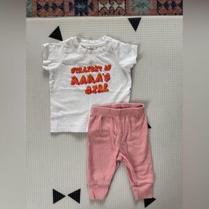 Cotton on|Baby girl cute outfit, “straight up mamas girl” tee & ribbed leggings•
